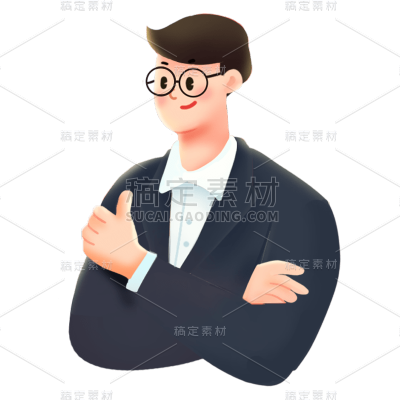 卡通感金融行业人物元素