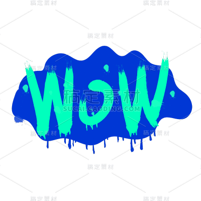 涂鸦英文文字元素-SVG-WOW