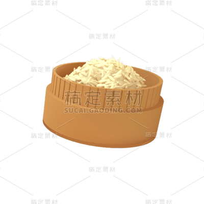 3D米饭元素贴纸