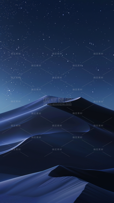 通用蓝色合成沙漠星空背景素材