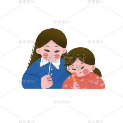 卡通感儿童节女生元素贴纸