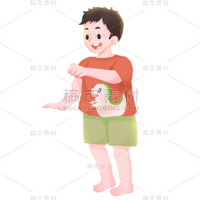 卡通感父亲节男生元素贴纸