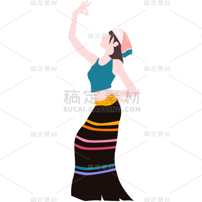 卡通感教育行业女人元素贴纸