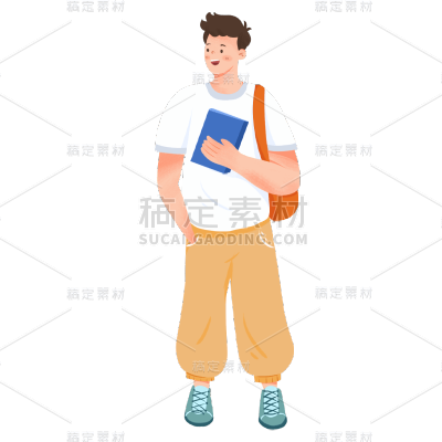 卡通感青年节男生元素贴纸