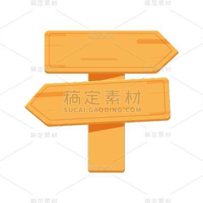 卡通感方向牌元素贴纸