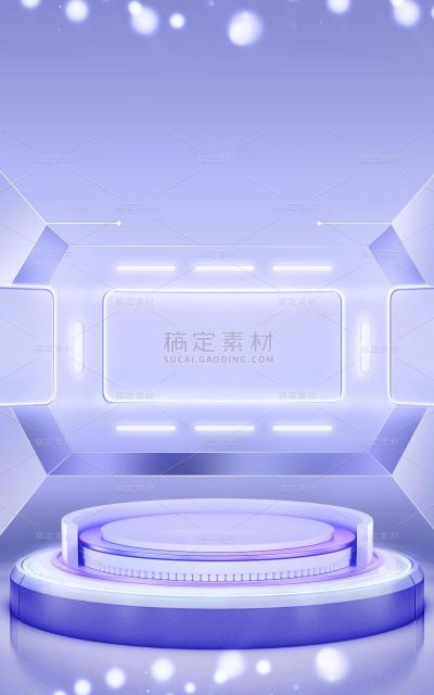 618双十一双11双十二双12电商促销活动紫色立体3D展台空间产品背景