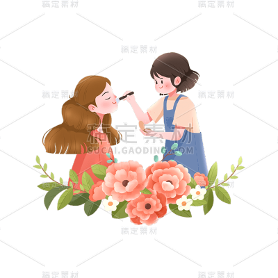 卡通感母亲节女人元素贴纸