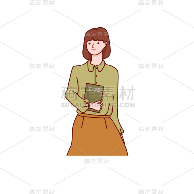 卡通感劳动节上班族元素贴纸
