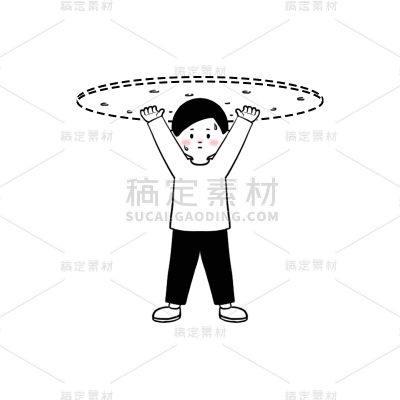 卡通感劳动节男生元素贴纸
