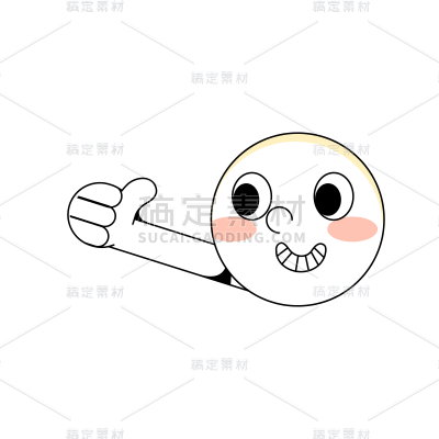橡皮管风格笑脸元素贴纸