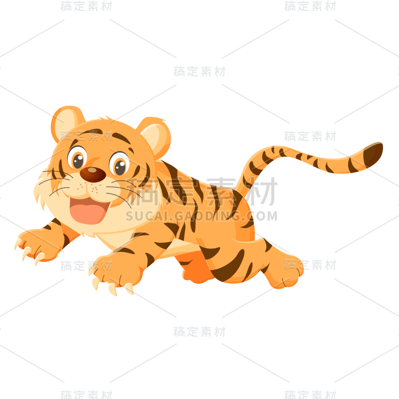 卡通感文体娱乐老虎元素 