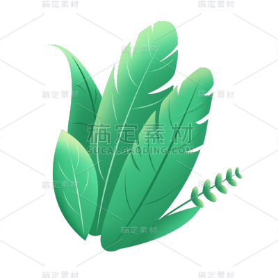 卡通感植物草元素贴纸