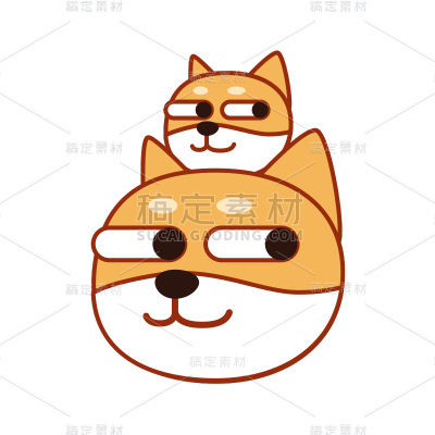 卡通感狗头元素贴纸