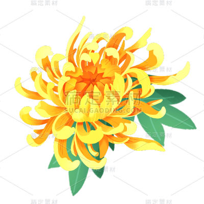 文艺重阳节鲜花元素贴纸