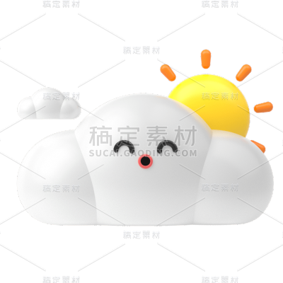 C4D-3D立体天气元素贴纸4