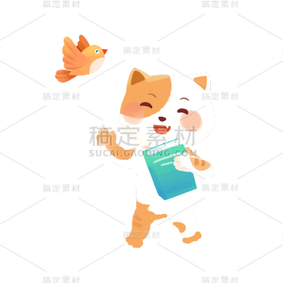 拟人风教育培训猫元素