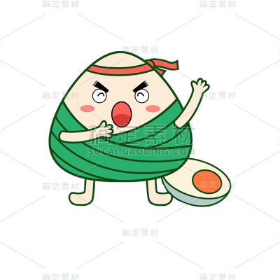 卡通感端午节粽子元素贴纸