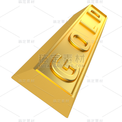 C4D金色金砖金条元素常规贴纸