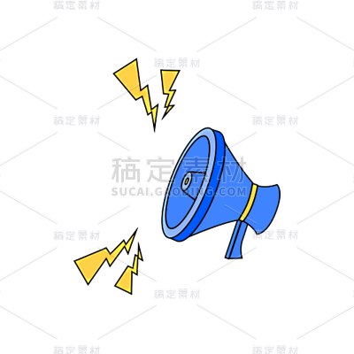卡通感喇叭元素贴纸
