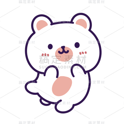 可爱儿童节熊元素贴纸