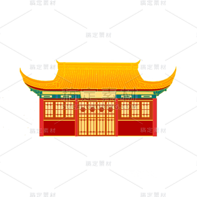 中国风国庆节塔元素贴纸