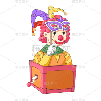 卡通感愚人节小丑元素贴纸