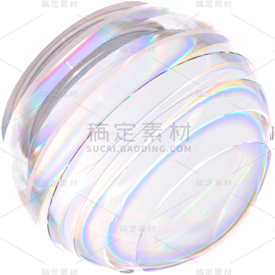 C4D几何玻璃螺旋球状元素贴纸