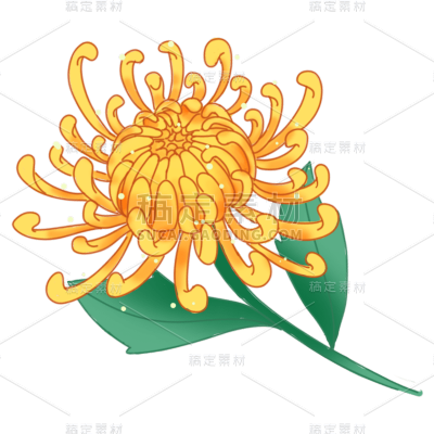卡通感重阳节鲜花元素贴纸