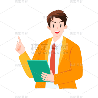 卡通感金融行业人物元素