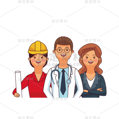 卡通感劳动节人物元素贴纸