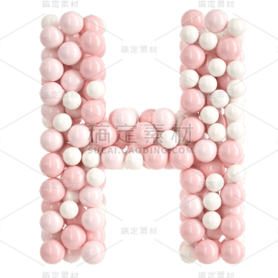 C4D-气球字母元素-H