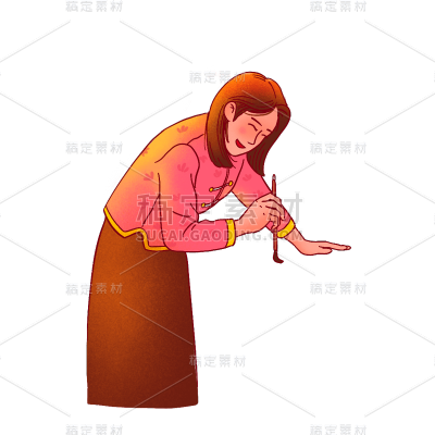 中国风春节女性元素贴纸