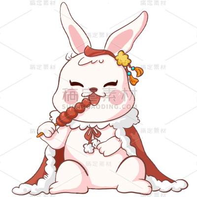 卡通感春节兔子元素贴纸