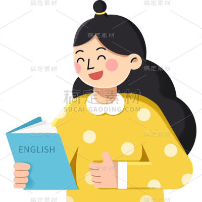 卡通感高考女生元素贴纸