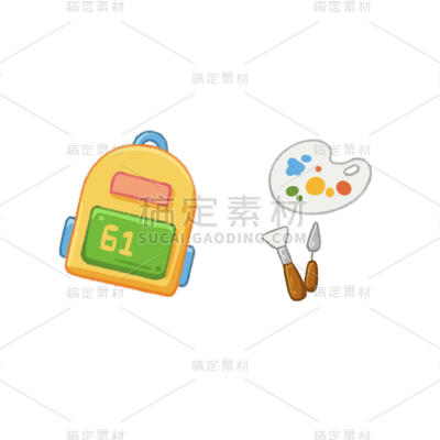 卡通感儿童节元素贴纸