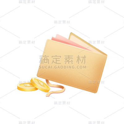 卡通感金融行业钱包元素