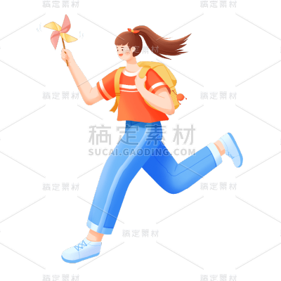 卡通感教育女生行业元素贴纸
