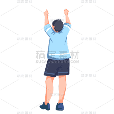 卡通感青年节男生元素贴纸
