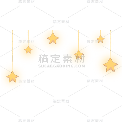 手绘圣诞节星星发光元素贴纸