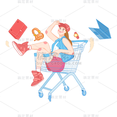 卡通感劳动节女人元素贴纸
