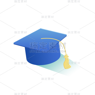 卡通感学士帽元素贴纸