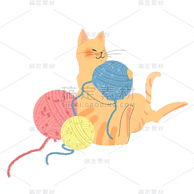 卡通感文体娱猫元素