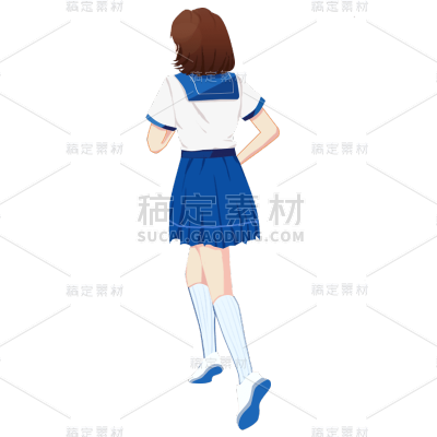 卡通感高考女生元素贴纸