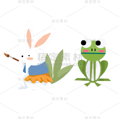 拟人风教育行业兔子元素