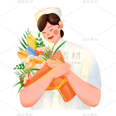 卡通感护士节护士元素贴纸