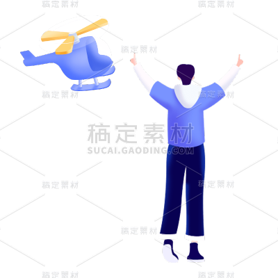 卡通感金融行业人物元素