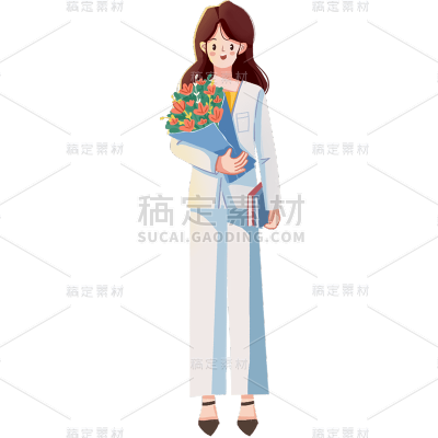 卡通感高考女生元素贴纸