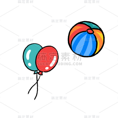 卡通感愚人节气球元素贴纸