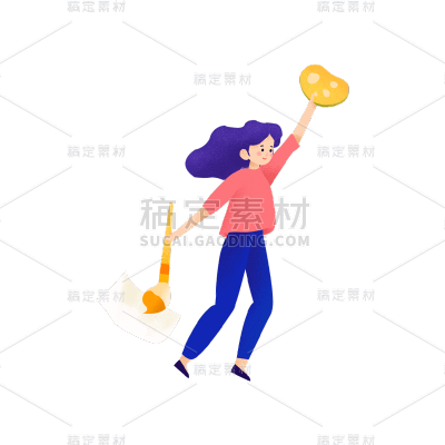 卡通感教育培训女人元素贴纸