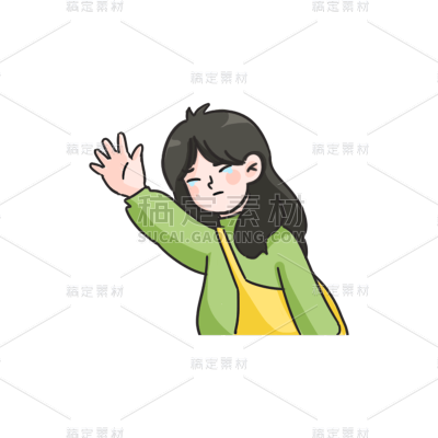 卡通感母亲节女生元素贴纸